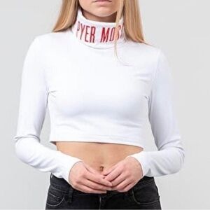 NWT Pyer Moss x Reebok Turtleneck Crop Top in White Red XS